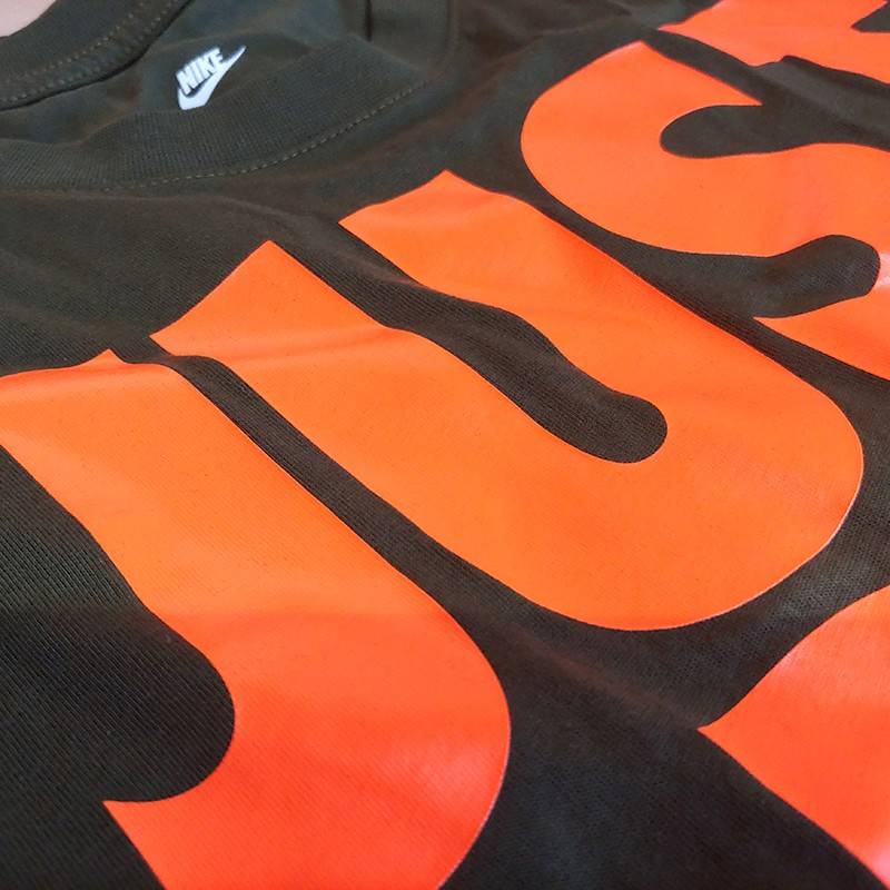orange nike just do it shirt