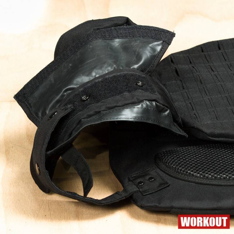 Tactical Plate Weight Vest 14 LB WORKOUT 3.0 - Khaki + Velcro patch (for WOD Murph)