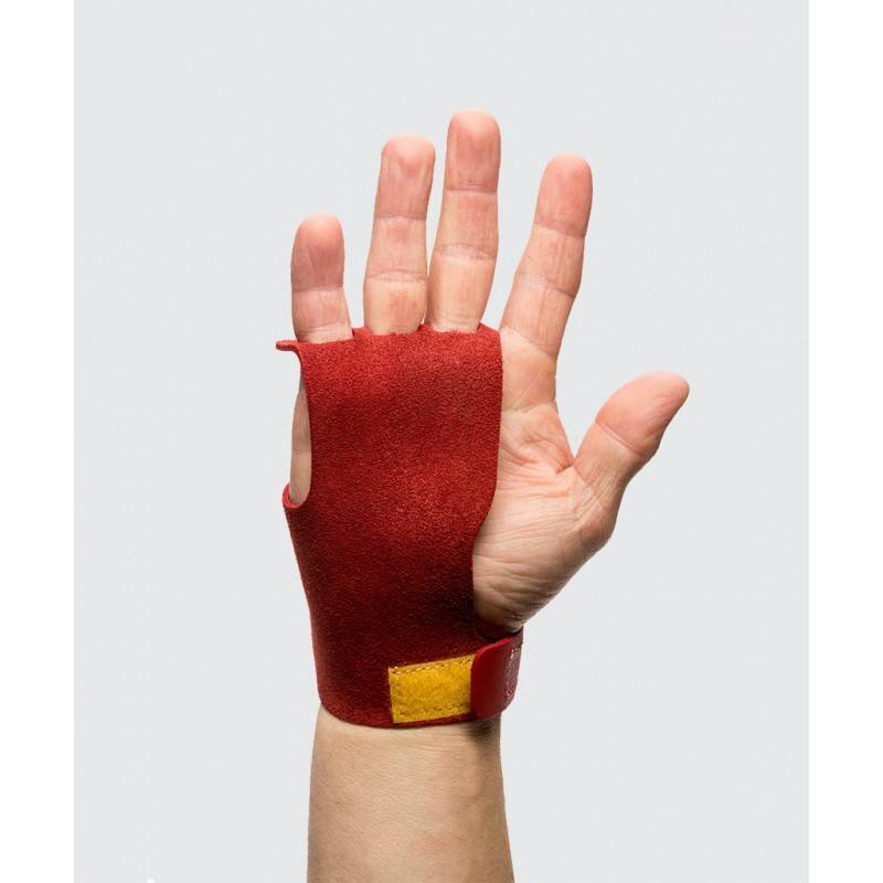 Man leather Grips 3-Finger Victory Grips - red