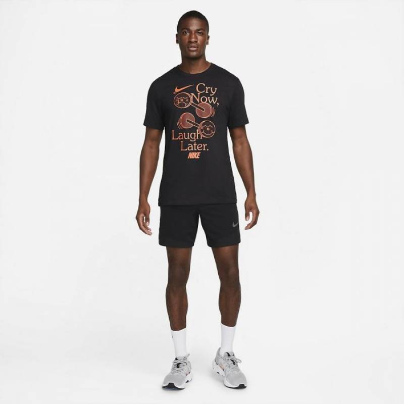 Man T-Shirt Nike Laugh later - black