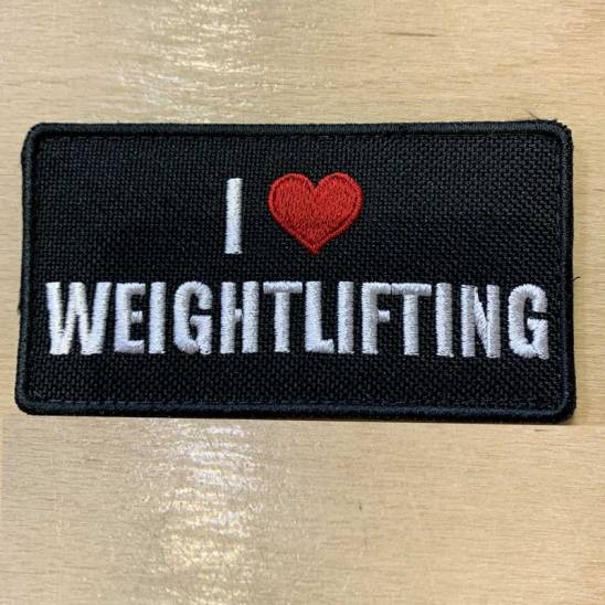 Workout Nášivka I love Weightlifting - 95 x 50 mm se suchým zipem