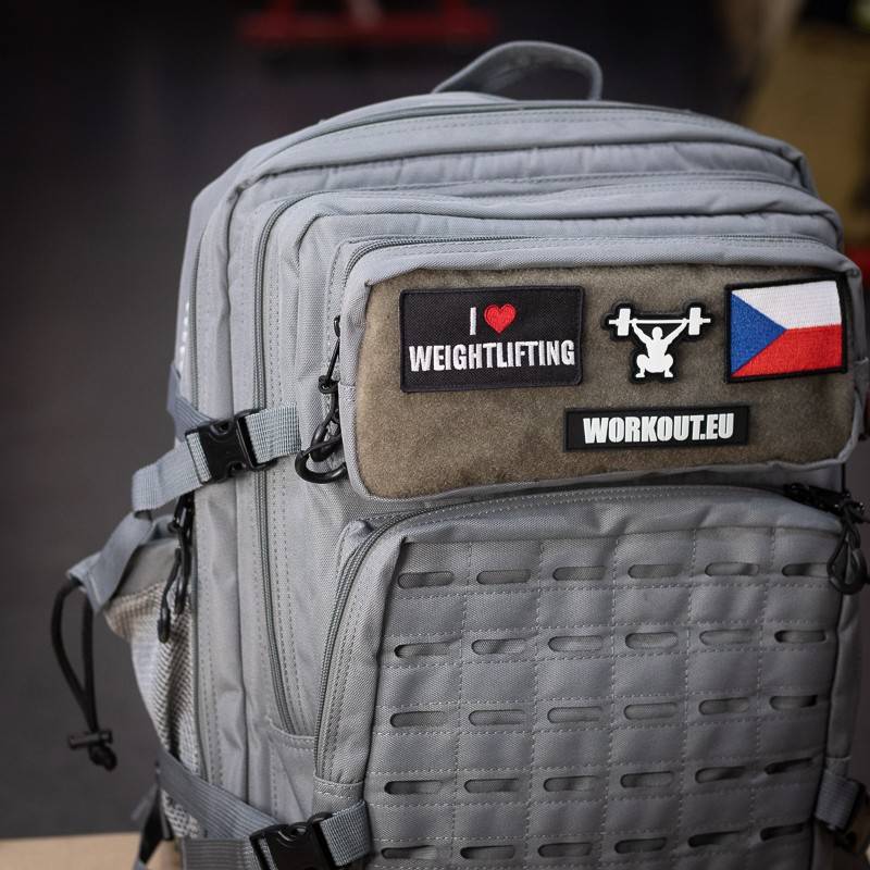 Velcro patch I love Weightlifting - 95x50 mm