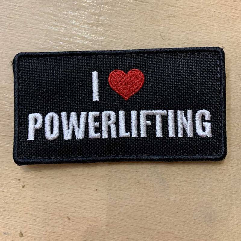 Nášivka I love Powerlifting- 95 x 50 mm se suchým zipem