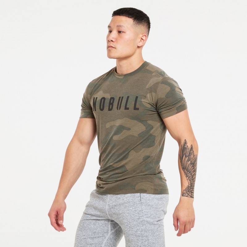 Man T-Shirt camo green NOBULL
