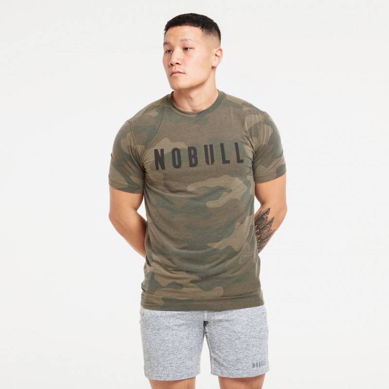 Man T-Shirt camo green NOBULL