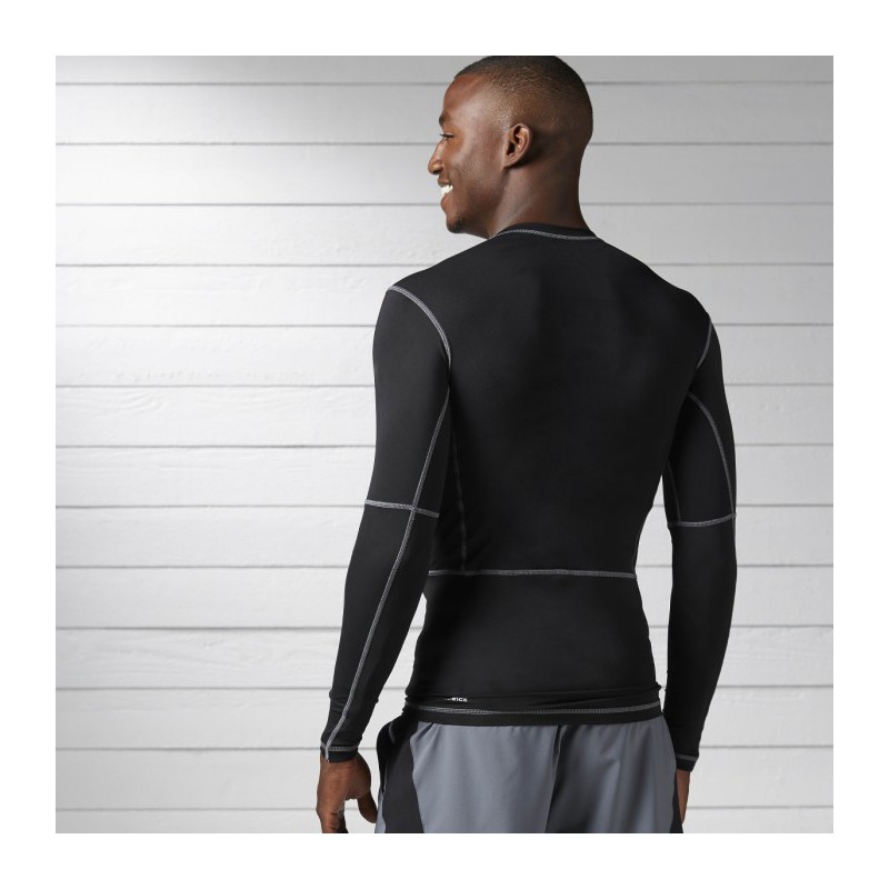 Man T-Shirt WOR COMPR LO SLEEVE SOLID BK4180