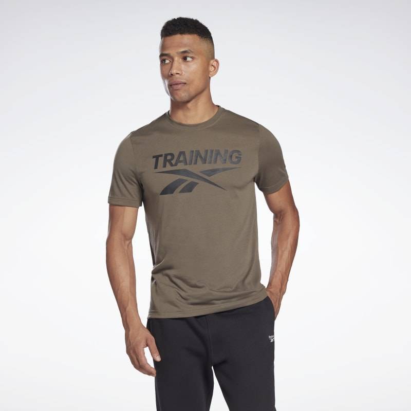 Man T-Shirt Reebok Training Tee - green