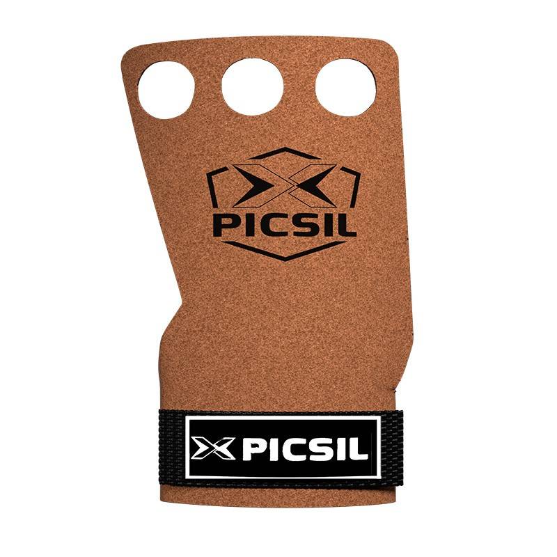 Grips Picsil Raven Grips - gray - 3 holes - brown + white logo