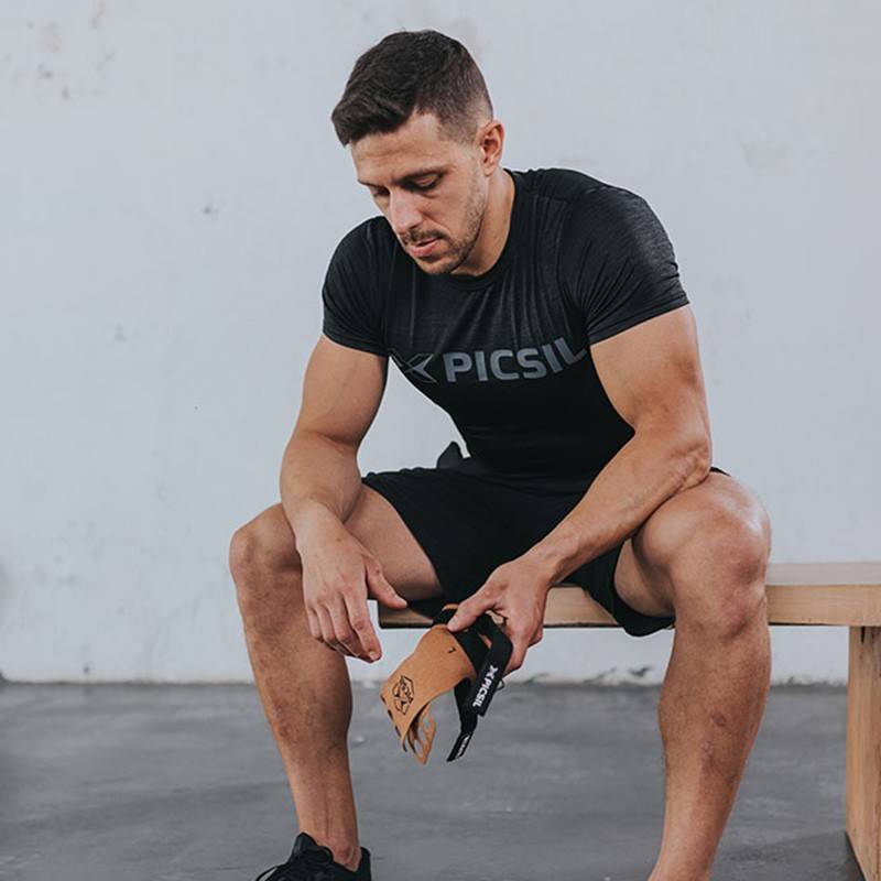 Grips Picsil Raven Grips - gray - 3 holes - brown + white logo