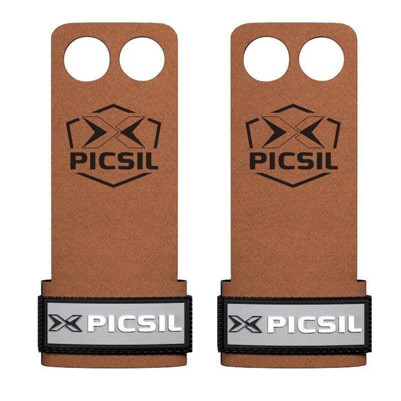 Mozolníky Picsil Raven Grips - 2 prstý - hnědý + šedivé logo