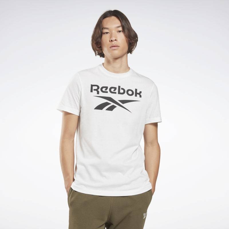 Man T-Shirt Reebok Big Logo - white