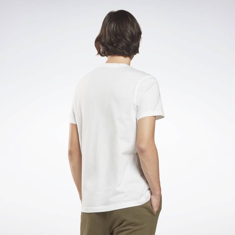 Man T-Shirt Reebok Big Logo - white