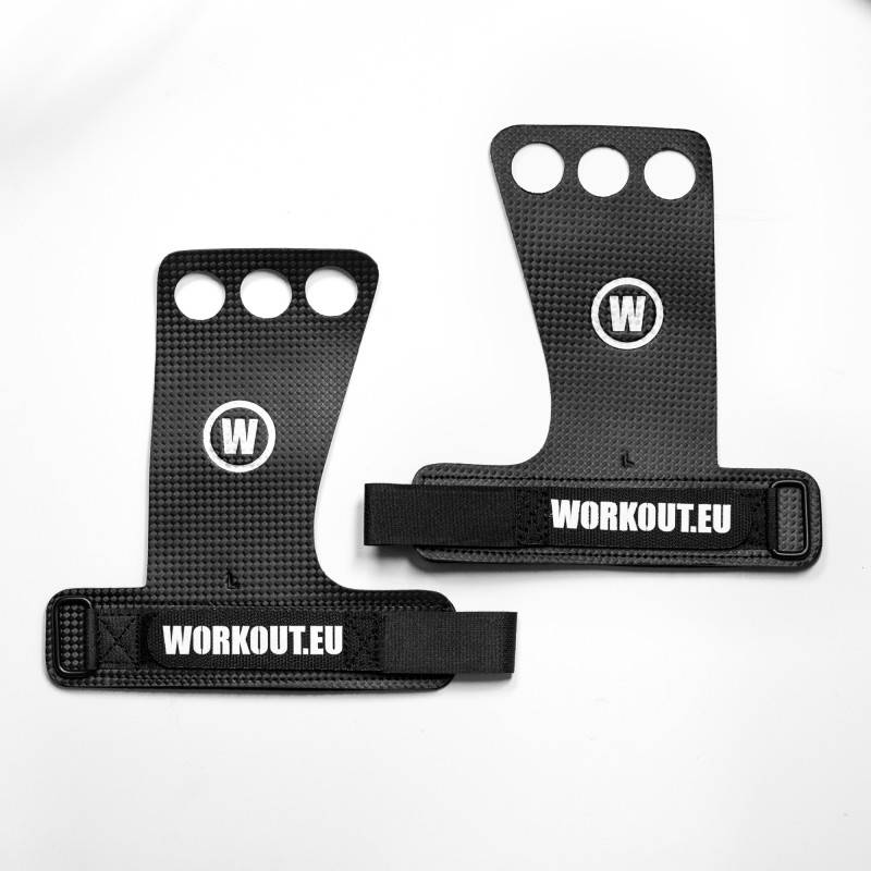 Mozolníky Workout Carbon 3-hole Grips - black