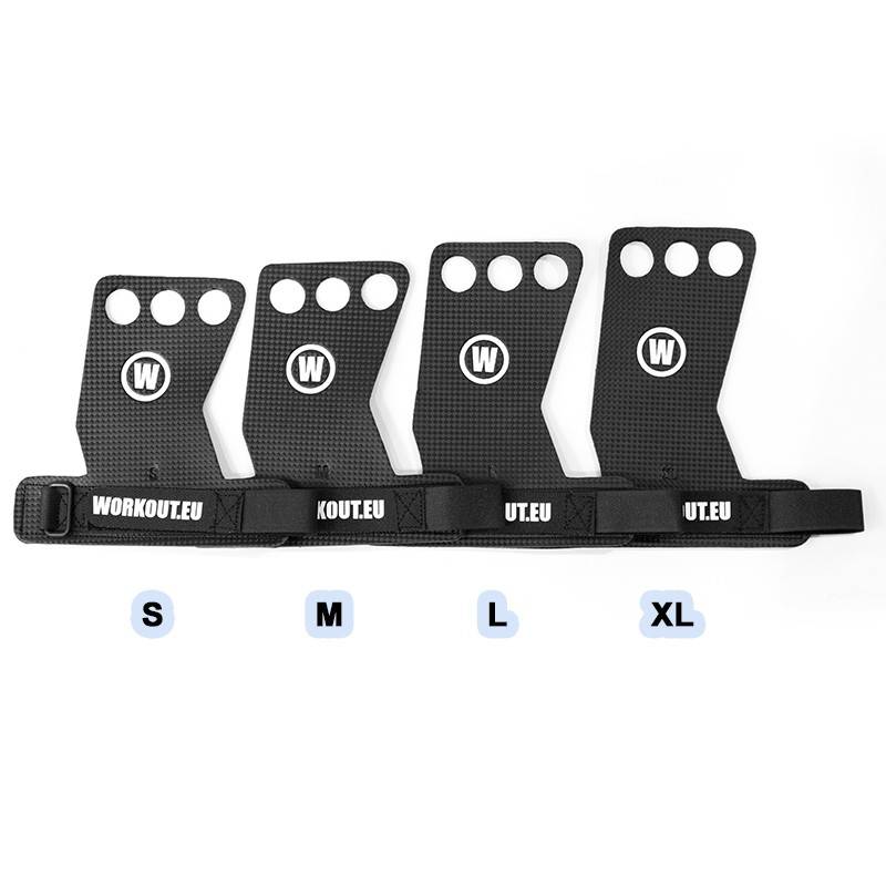 Mozolníky Workout Carbon 3-hole Grips - black
