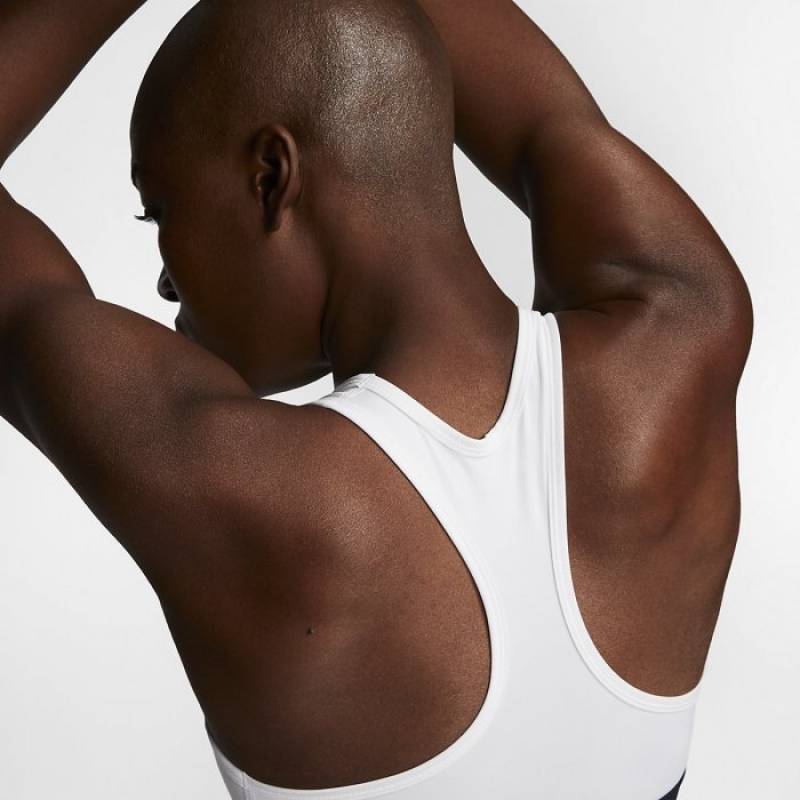 Dámská podprsenka Nike Dri-Fit Swoosh - bílá