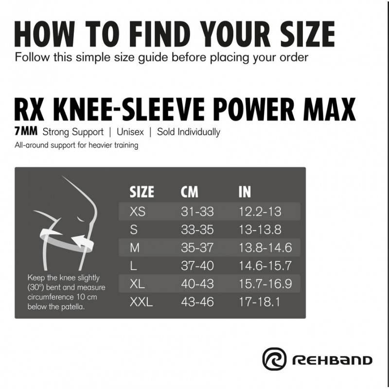Long Kniebandage Rehband RX 7 mm POWER MAX 30 cm - camo