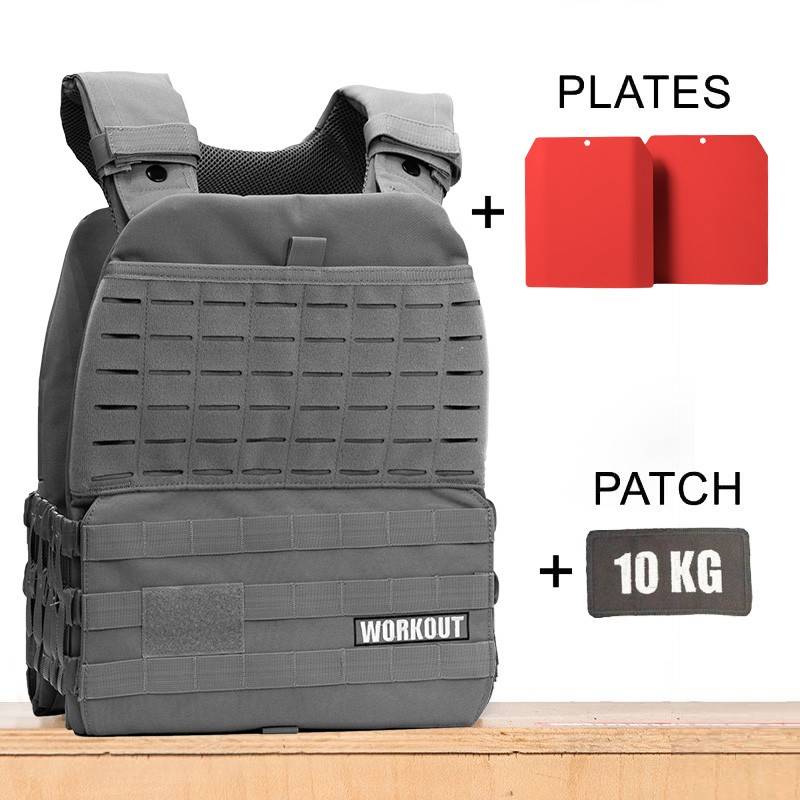 Tactical Plate Weighted Vest 10 kg WORKOUT - Grey