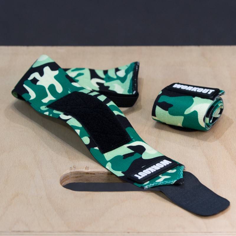 Bandáže zápěstí 30 cm WORKOUT - Green Camo