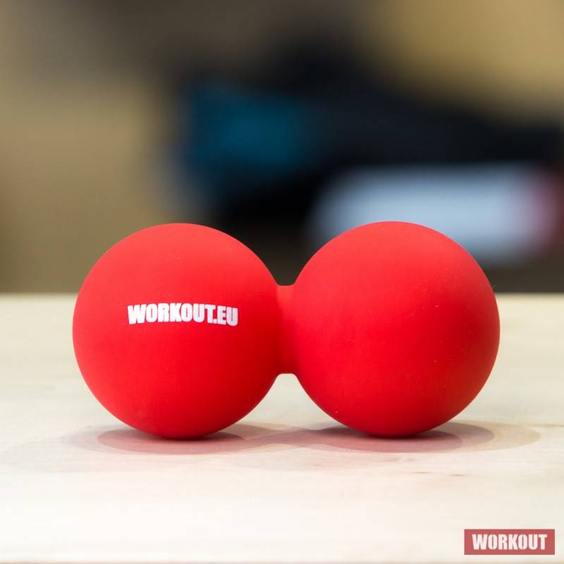 Massage ball Double Lacrosse ball WORKOUT - red