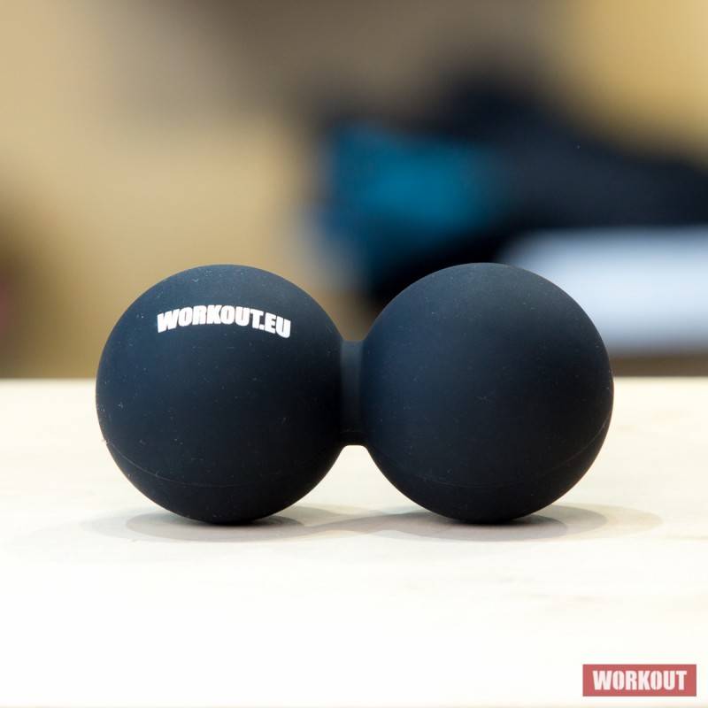 Massage ball Double Lacrosse ball WORKOUT - black