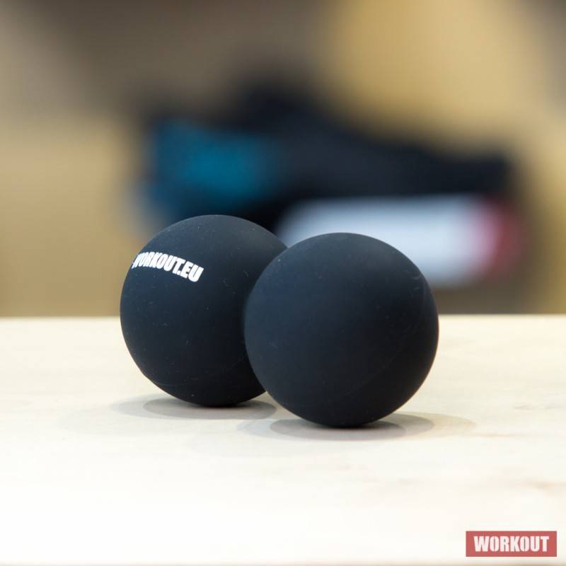 Masážní míček Double Lacrosse ball WORKOUT - černý
