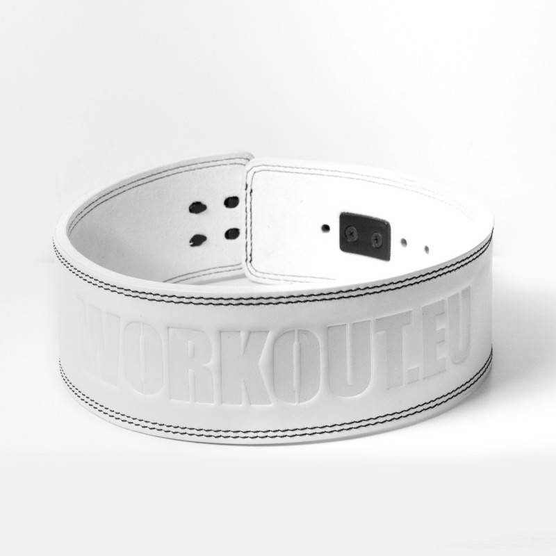 Powerlifting Leather 10 cm Lever Belt - white