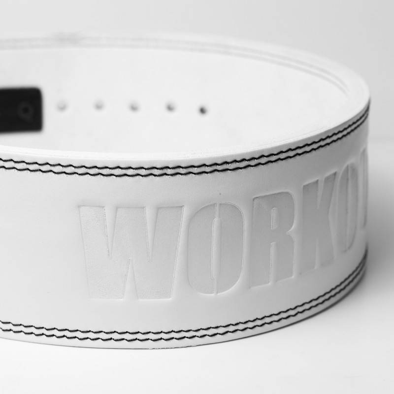 Powerlifting Leather 10 cm Lever Belt - white