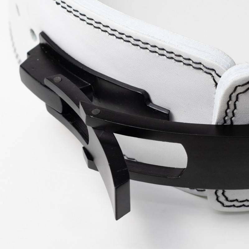 Powerlifting Leather 10 cm Lever Belt - white