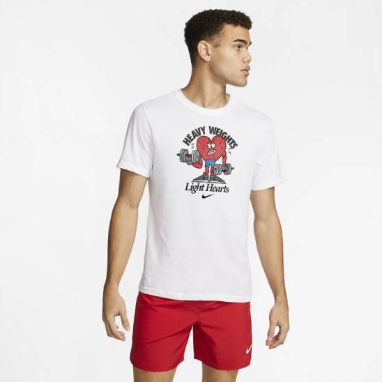 Nike tričko Heavy weights Light Hearts - bílé