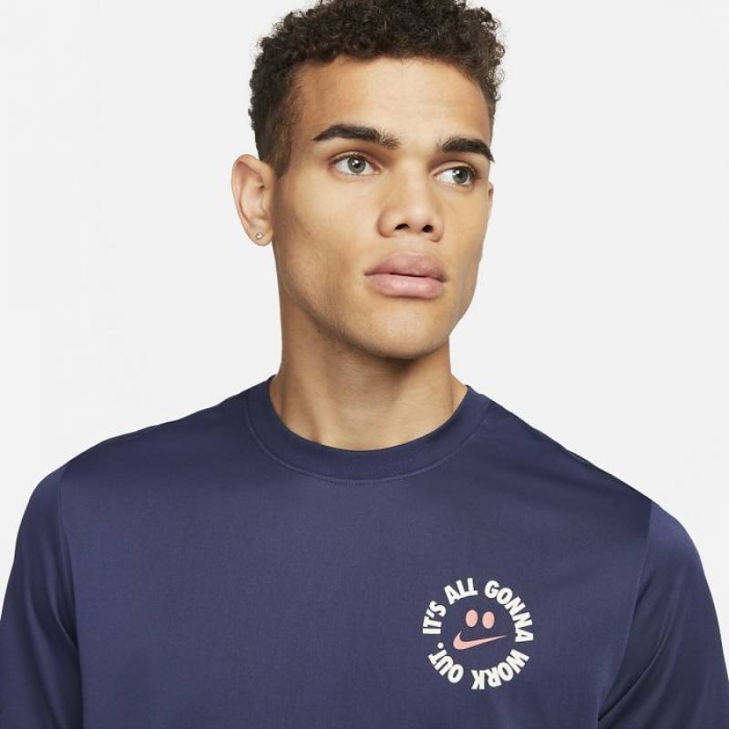 Man T-Shirt Nike Work out - Blue