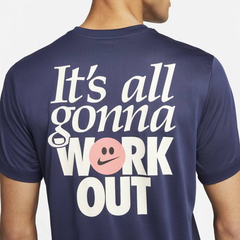 Man T-Shirt Nike Work out - Blue