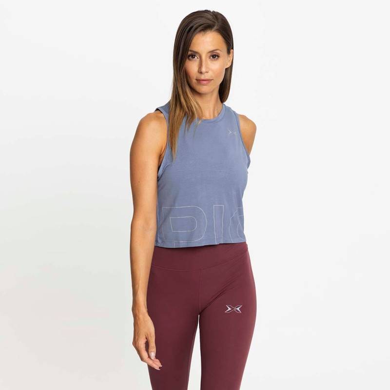 Woman crop Top Picsil 2.0 - grey/blue
