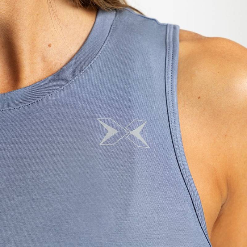 Woman crop Top Picsil 2.0 - grey/blue