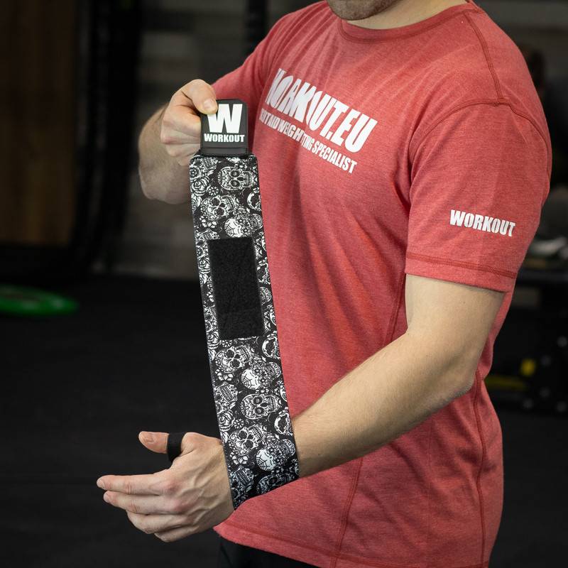 Wrist wraps WORKOUT - skull design