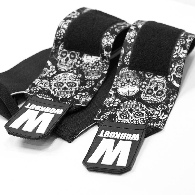 Wrist wraps WORKOUT - skull design