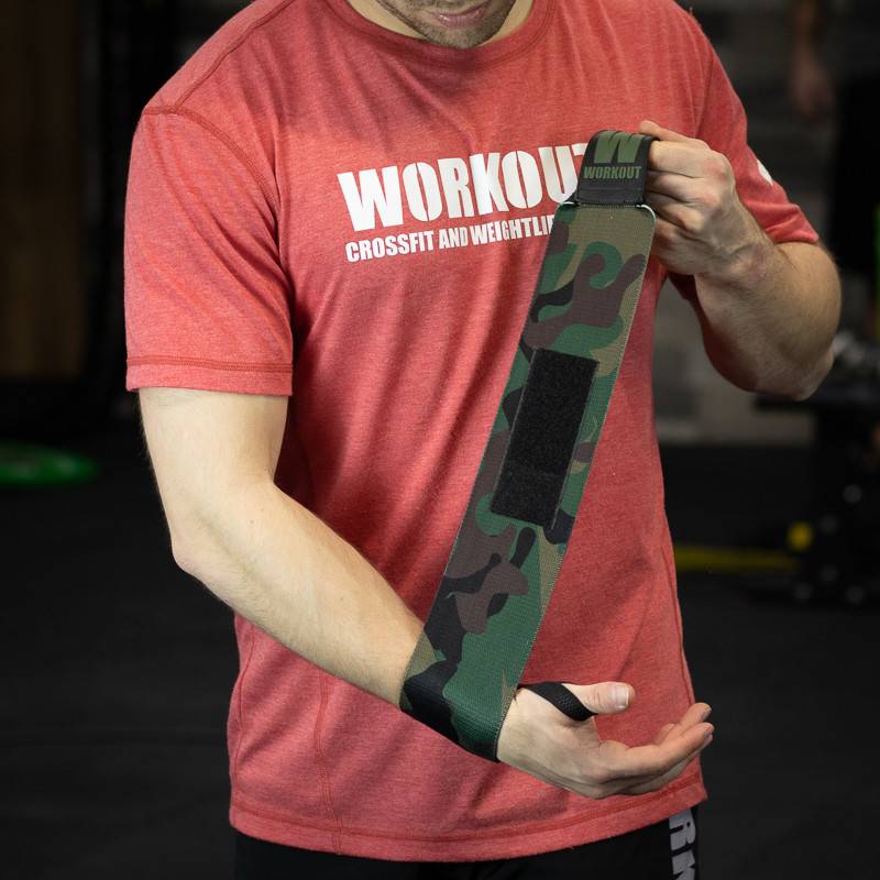Bandáže zápěstí WORKOUT - zelené camo