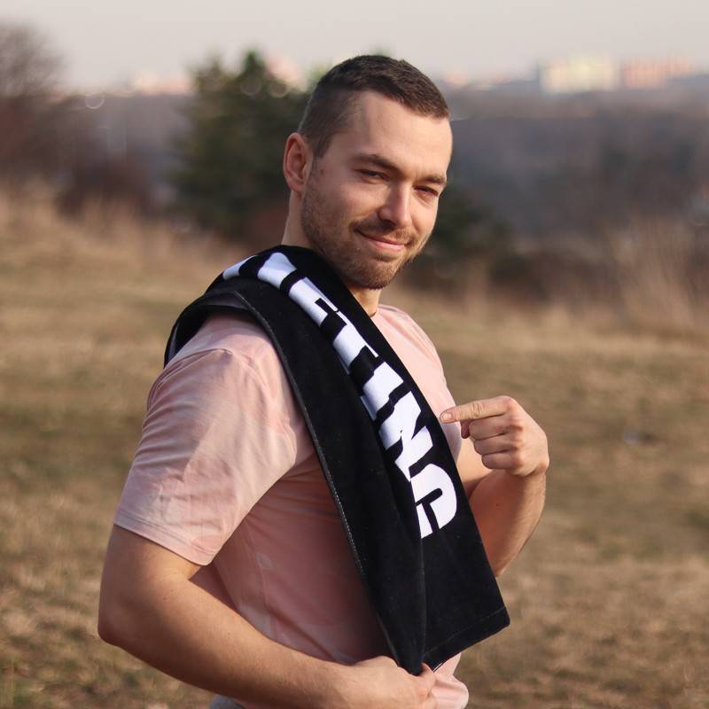 Towel WORKOUT weightlifting - black