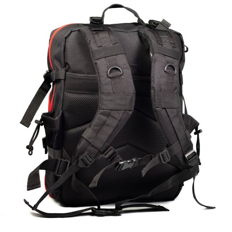 Fitness batoh WORKOUT Pro - 40 l - černý s červenými zipy