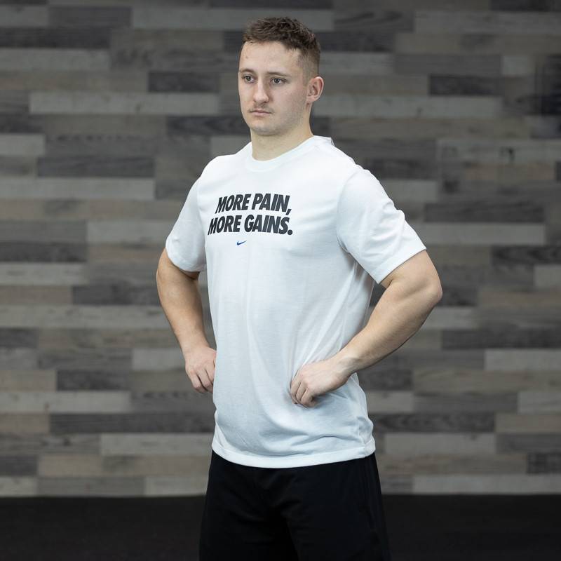 Man T-Shirt Nike More Pain More Gain - White
