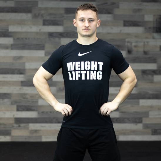 Nike tričko Weightlifting Big Swoosh - Bílé/černé