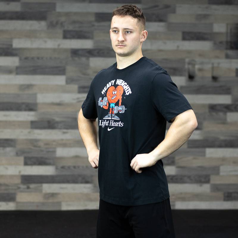 Pánské tričko Heavy weights Light Hearts - černá