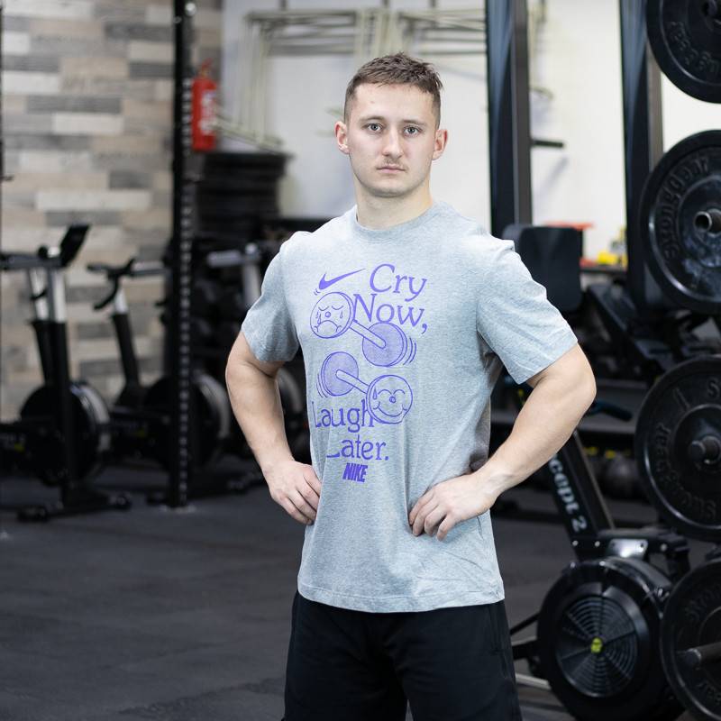 Pánské tričko Nike Laugh later - šedé