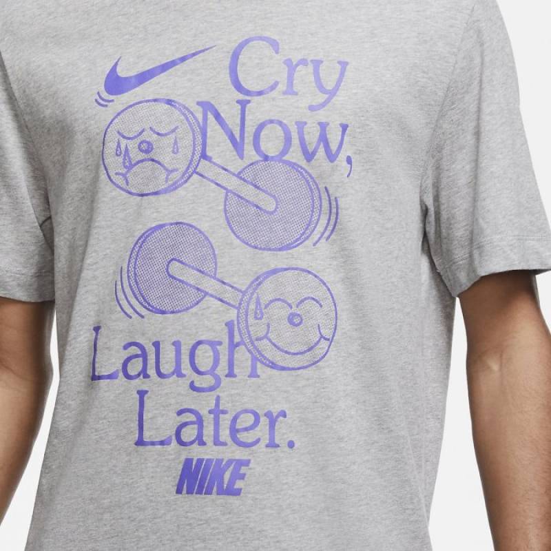 Man T-Shirt Nike Laugh later - grey