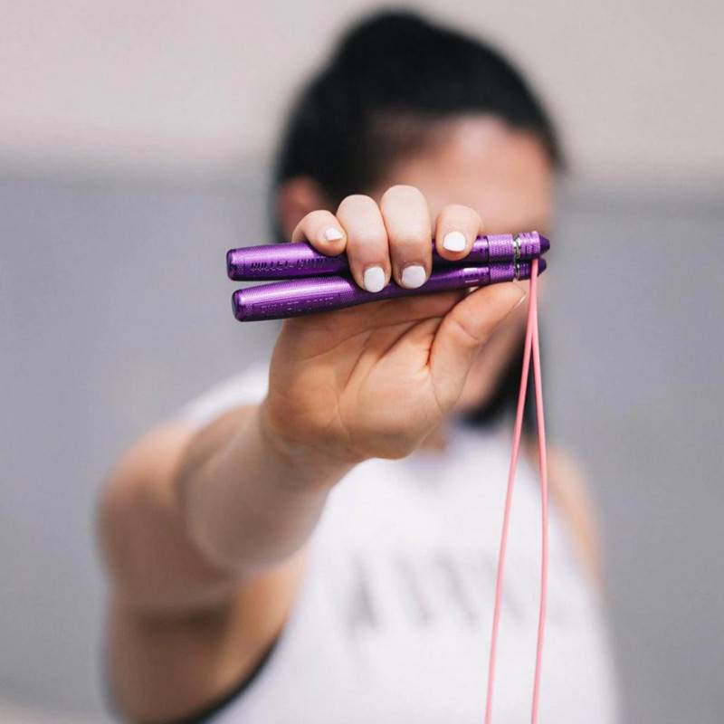 Top bullet comp Elite SRS jump rope - purple (two cables)