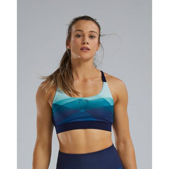TYR Sportovní podprsenka - BLUE/MULTI