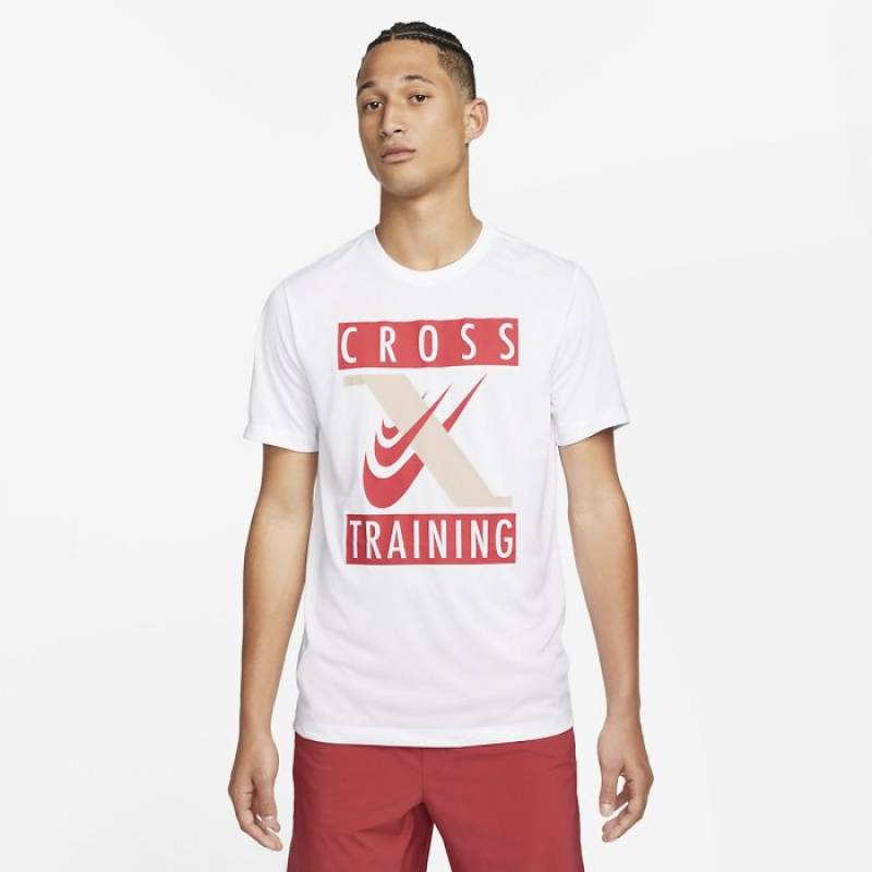 Man T-Shirt Nike Cross Training - white