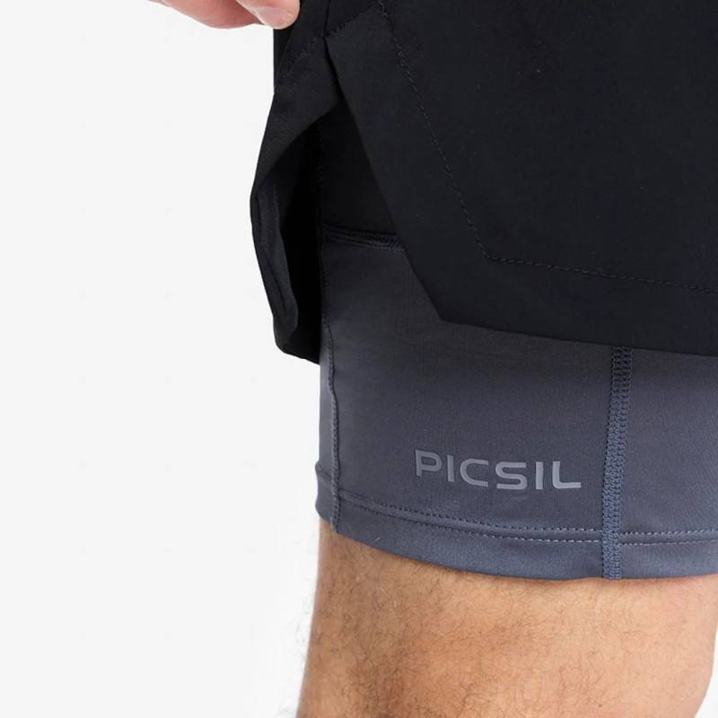Man Shorts Picsil Premium 2 v 1 compression + Shorts - schwarz