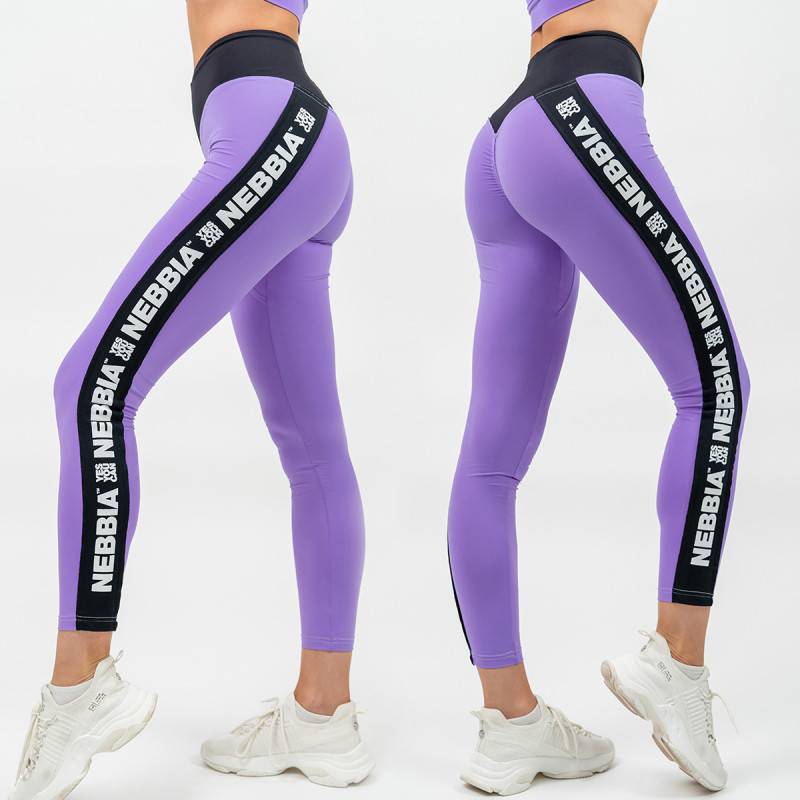 Leggings with high waist ICONIC 209 - purple