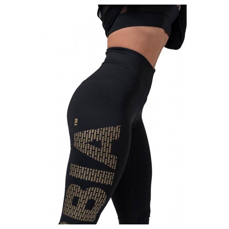 Gold NEBBIA print legíny 827 black