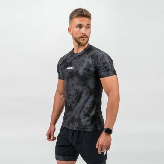 Nebbia Kompresní Camouflage tričko MAXIMUM 338 black